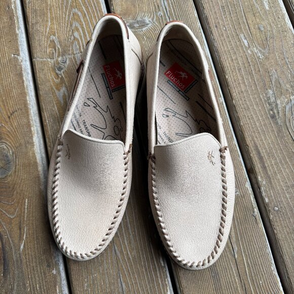 EUC Fluchos Premium Leather Cream Slip on Loafers in Men's 45 / US 12 - Picture 1 of 12